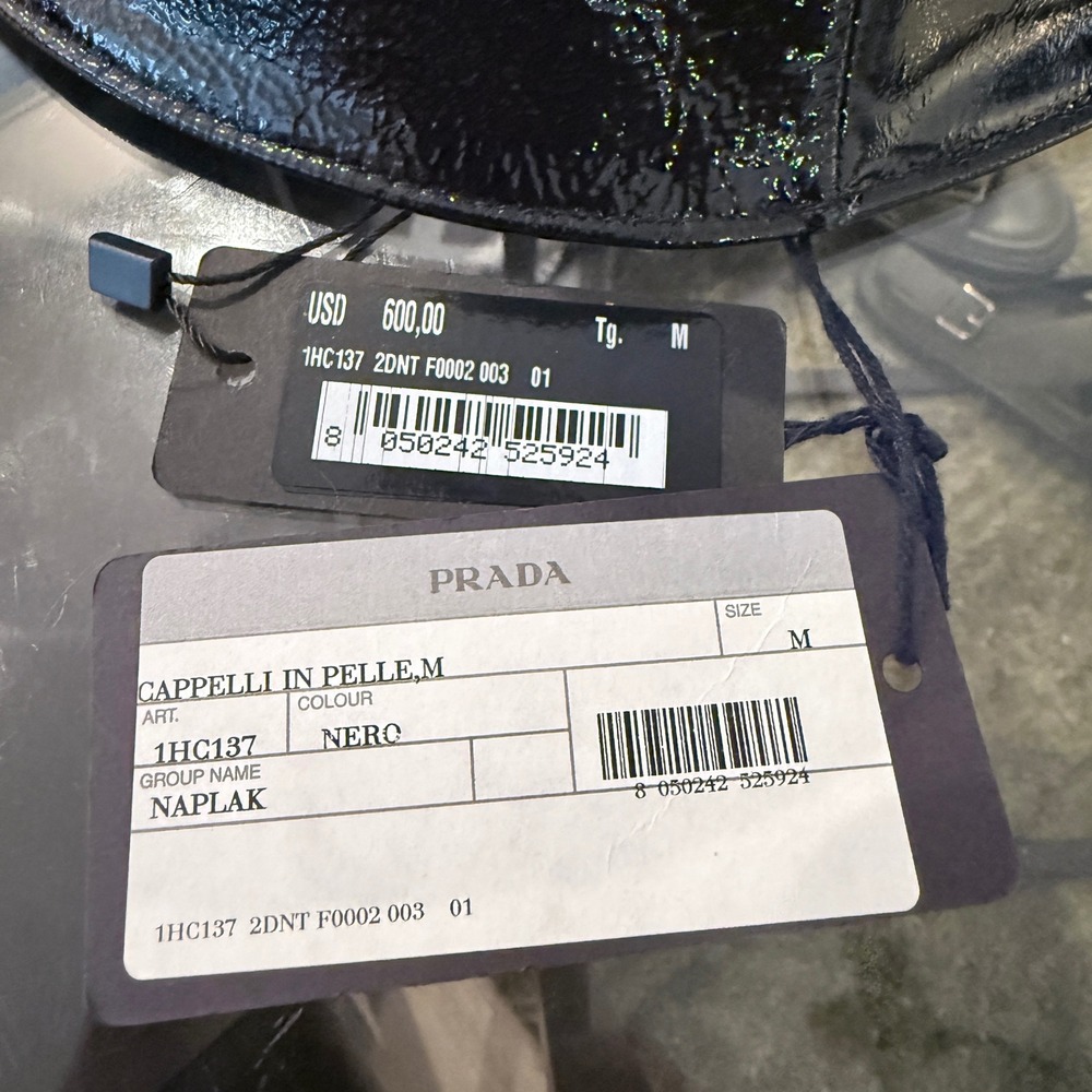 Prada 1HC137 100% cotton bucket hat with embroidered white stitch logo - Picture 7 of 9